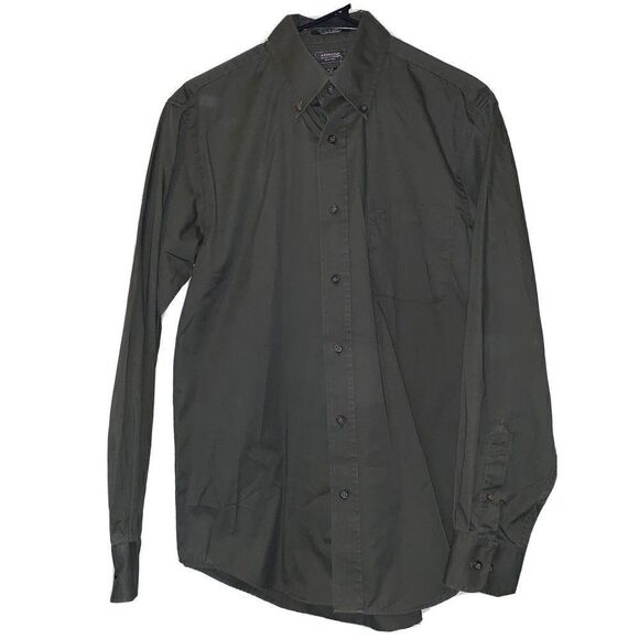 Arrow Dress Shirt Men Long Sleeve Classic Fit‎ No Iron Green Button Down 14-14.5 - Picture 1 of 6